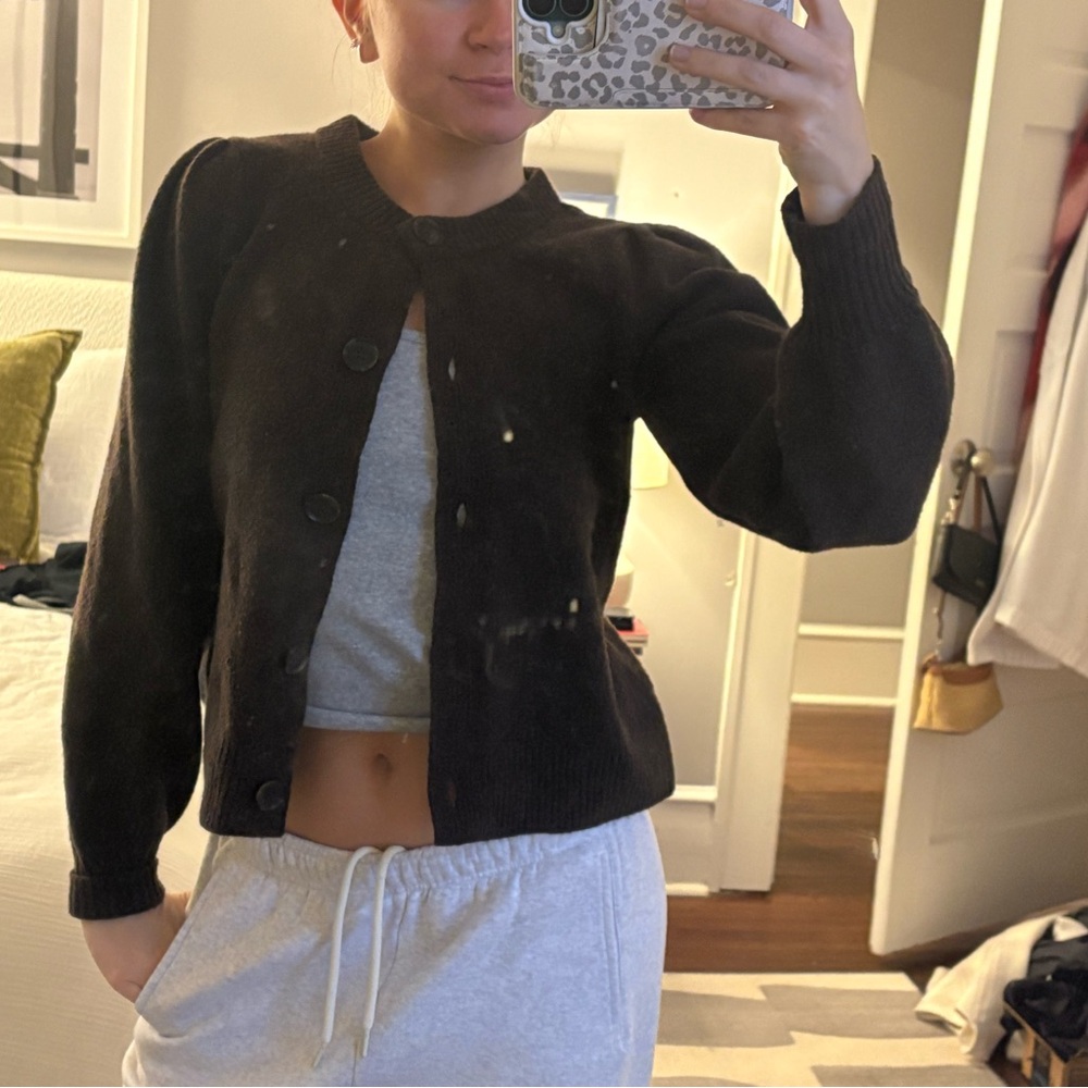 GAP Women's Black Button-Up Cardigan